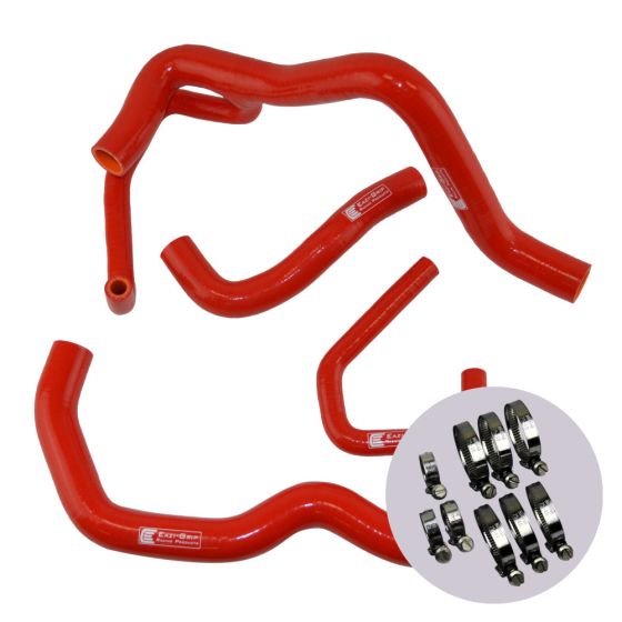Eazi-Grip Silicone Hose and Clip Kit (Race) for Kawasaki ZX-6R 2009 - 2021, red