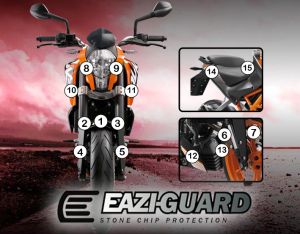 Eazi-Guard Paint Protection Film for KTM 390 Duke 2013 – 2016, gloss or matte