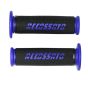 Accossato Pair of Two Tone Racing Grips in Medium Rubber with Logo closed end blue