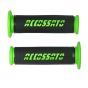 Accossato Pair of Two Tone Racing Grips in Medium Rubber with Logo closed end green