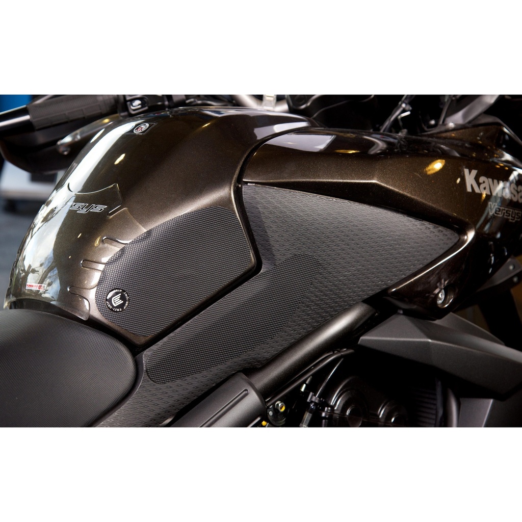 [EVO422BL] Eazi-Grip EVO Tank Grips for Kawasaki Versys 650 2015 - 2021, clear or black (Black) - image 1