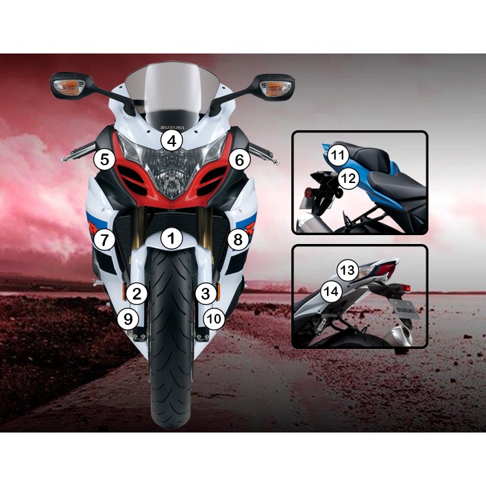 Eazi-Grip Paint Protection Film for Suzuki GSX-R1000, gloss or matte