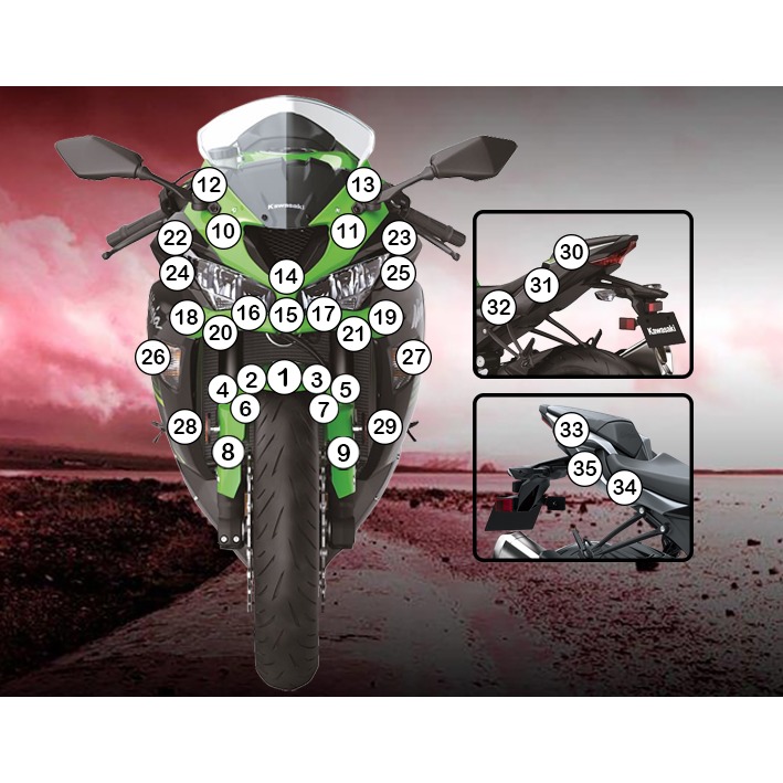 [GUARDKAW021] Eazi-Grip Paint Protection Film for Kawasaki ZX-6R, gloss or matte (Gloss)
