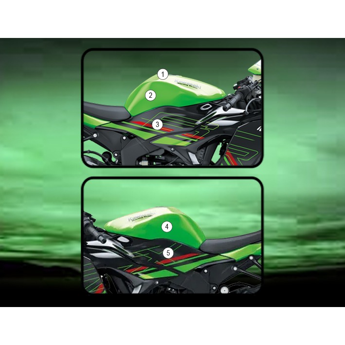[TANKKAW007] Eazi-Grip Tank Protection Film for Kawasaki ZX-6R, gloss or matte (Gloss)