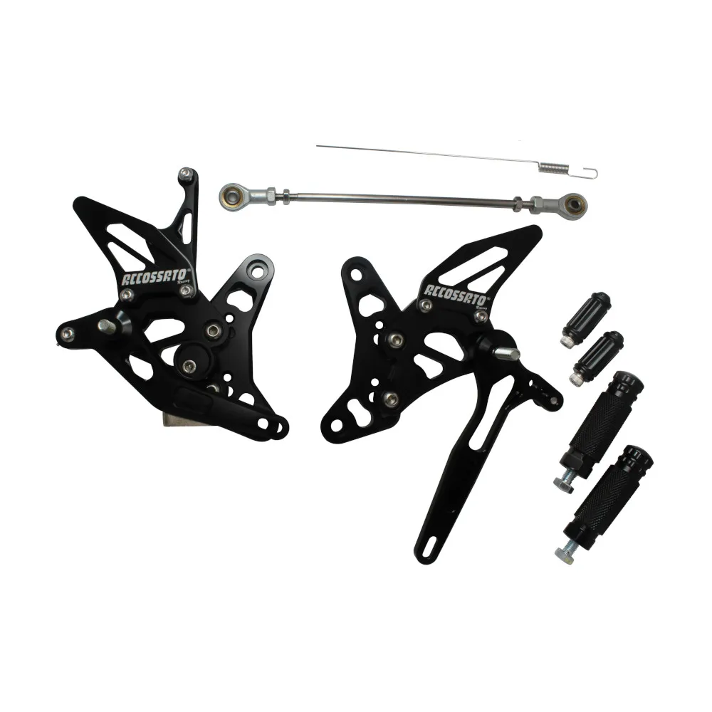 Accossato Adjustable Rearsets for Suzuki SV650 black