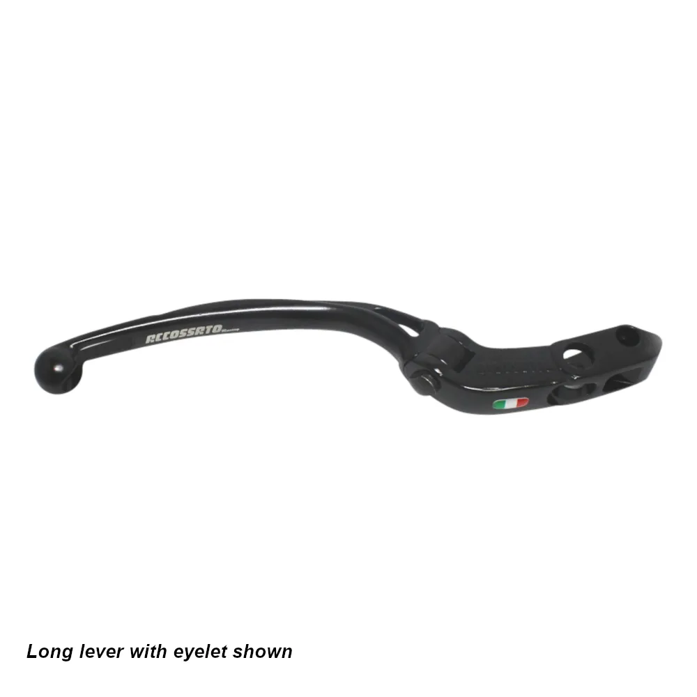 Accossato Folding Brake Lever for Accossato and Brembo master cylinders, short black 20mm no eyelet