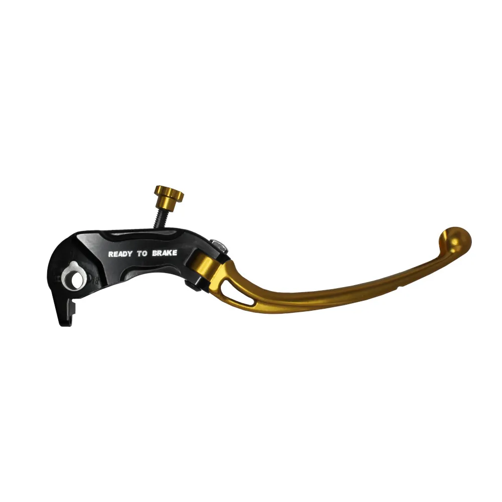 Accossato Folding Brake Lever for Ready to Brake master cylinders, long gold PRS 17-18-19mm with eyelet