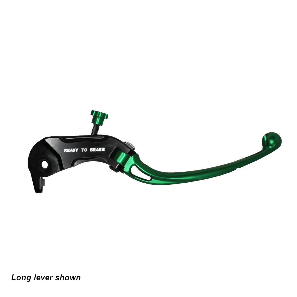 Accossato Folding Brake Lever for Ready to Brake master cylinders, short green 20mm no eyelet
