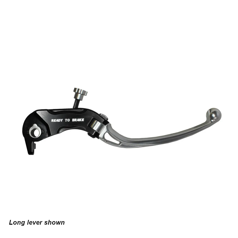 Accossato Folding Brake Lever for Ready to Brake master cylinders, short silver PRS 17-18-19mm no eyelet