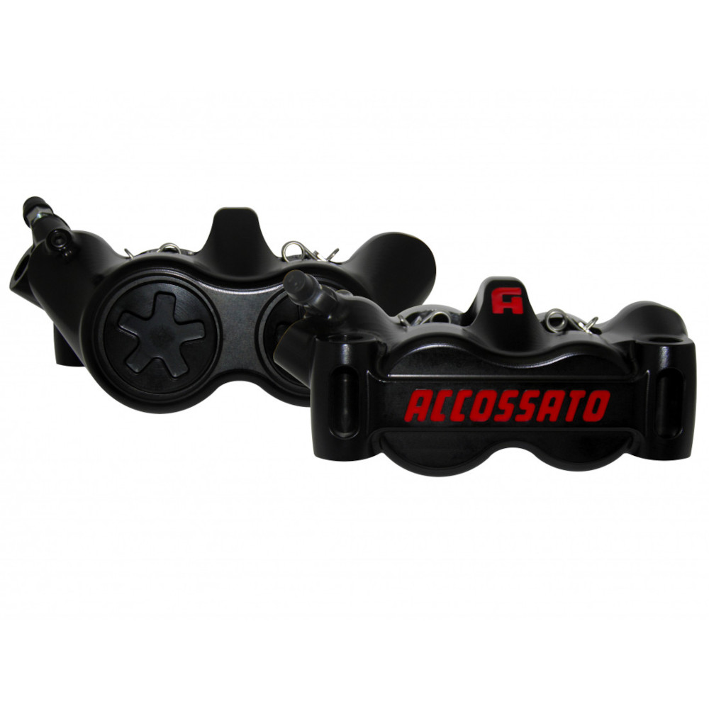 [PZ005N-SD] Accossato Radial Brake Caliper Set CNC-machined Monoblock 100 mm titanium pistons, black