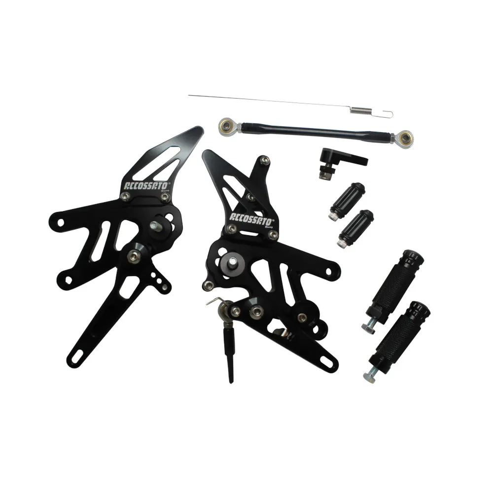 [FT095N] Accossato Adjustable Rearsets for Aprilia RSV4 black